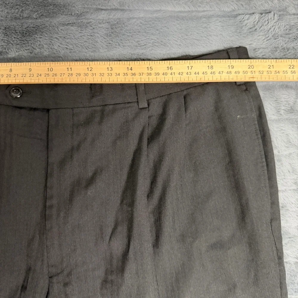 Jos. A. Bank Executive Collection Mens 40R Wool Pleated Cuffed Dress Pants Gray